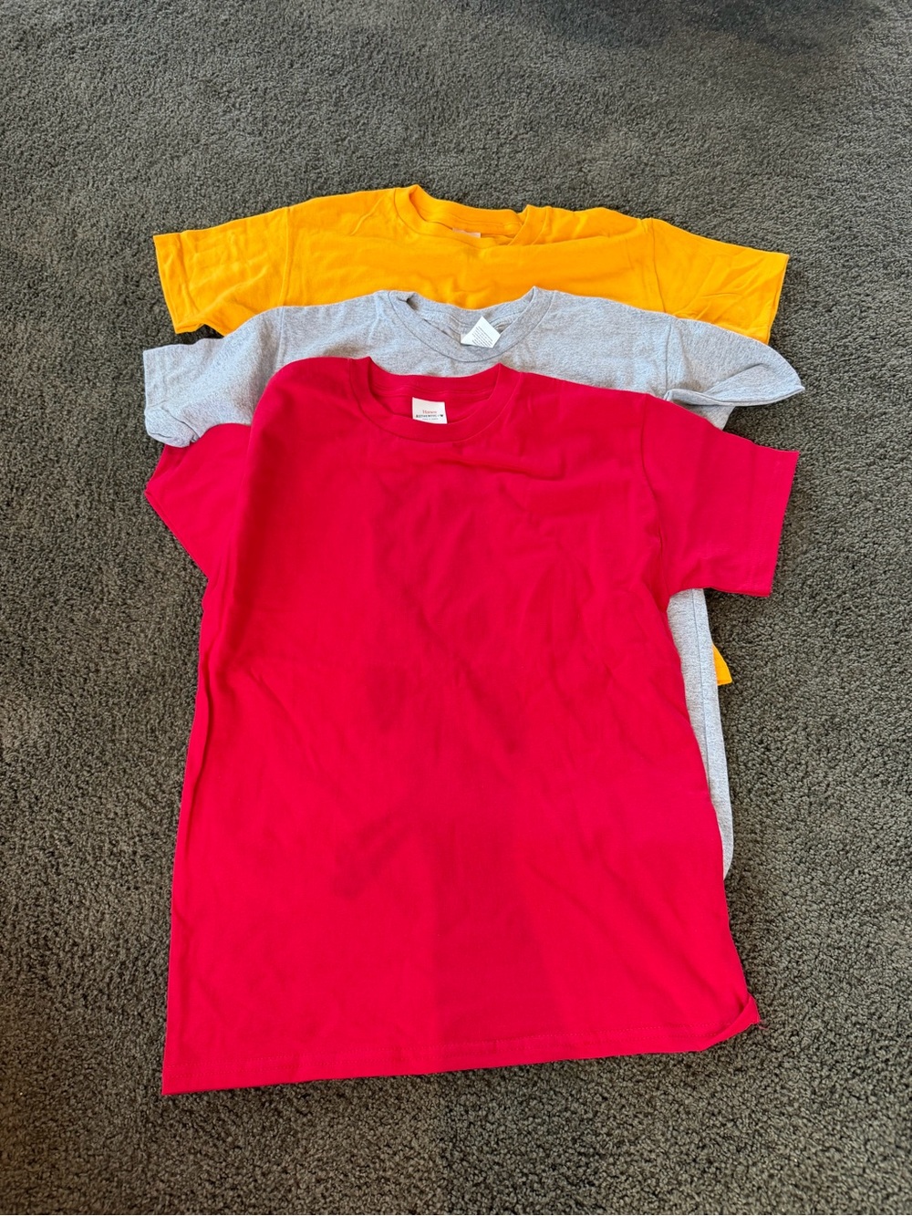 3 Hanes Kids Short Sleeve Tee Set  Sz 10/12 - great for screen printing